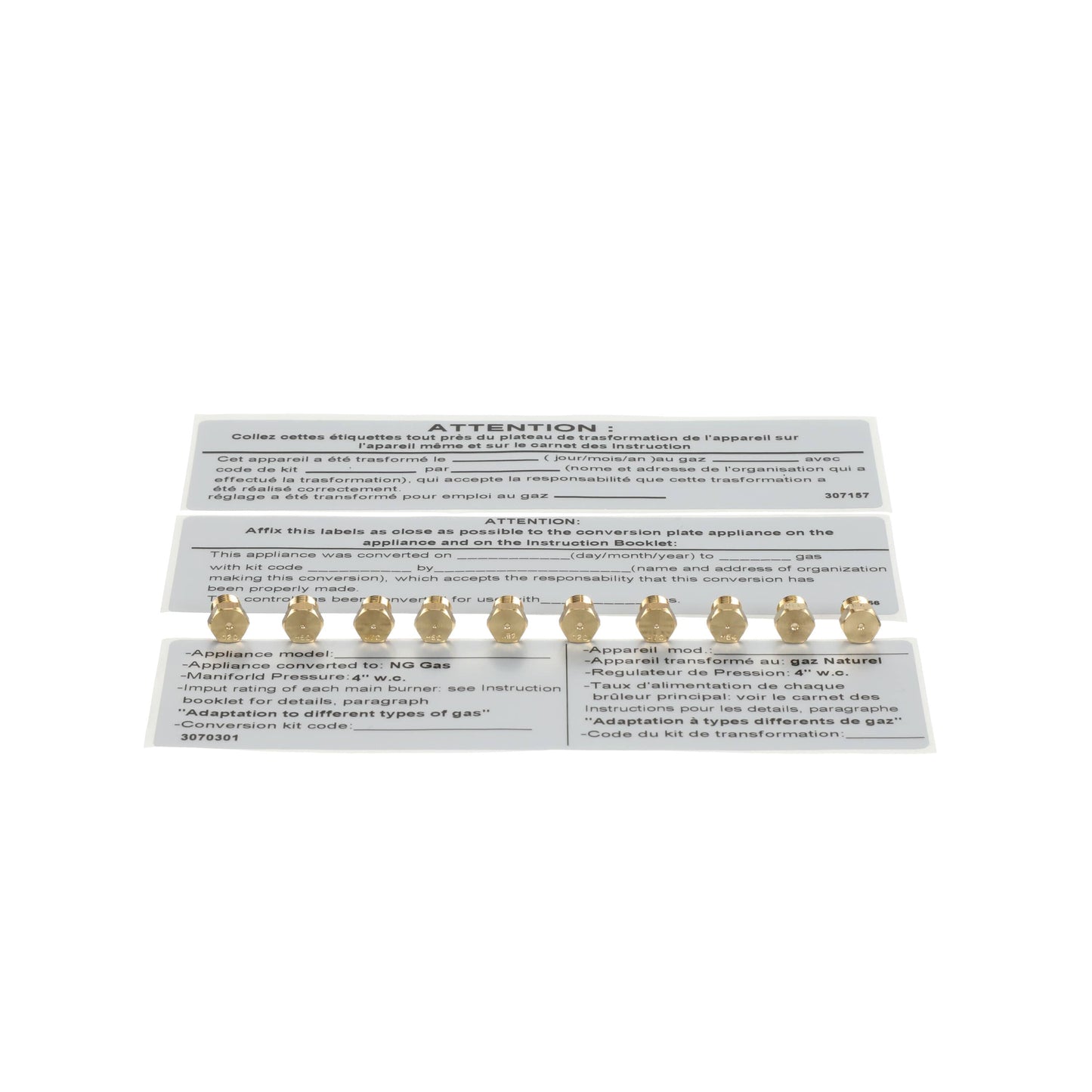 Bertazzoni Range Nozzle Kit G31/27,5 - 9100109