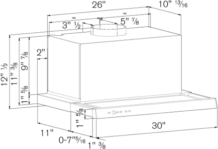 Bertazzoni KTV30XV Professional Series Under Cabinet Range Hood with 3-Speed