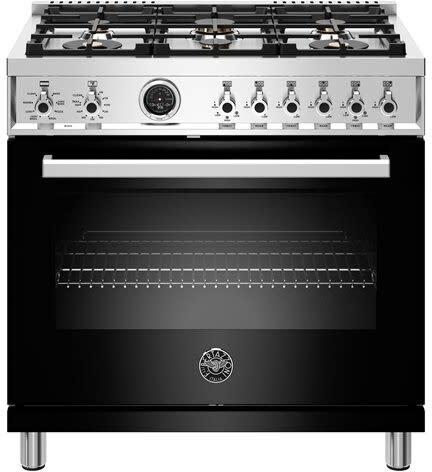 Bertazzoni PROF366DFSNET Professional Series 36 Inch Freestanding Dual Fuel Range with 6 Sealed Burners