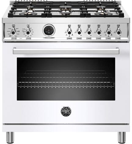 Bertazzoni PROF366DFSBIT Professional Series 36 Inch Freestanding Dual Fuel Range with 6 Sealed Burners