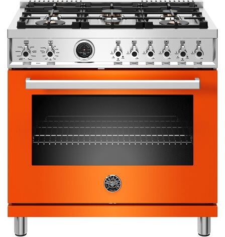 Bertazzoni PROF366DFSART Professional Series 36 Inch Freestanding Dual Fuel Range with 6 Sealed Burners