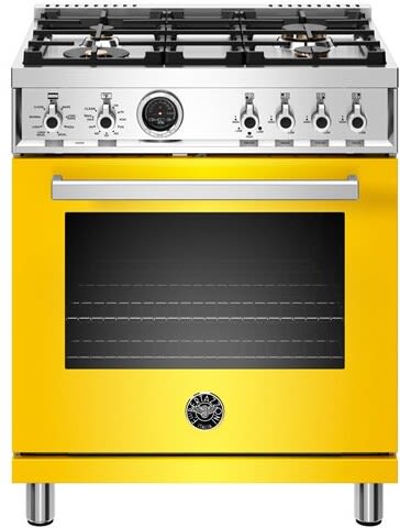 Bertazzoni PROF304DFSGIT Professional Series 30 Inch Freestanding Dual Fuel Range with 4 Sealed Burners