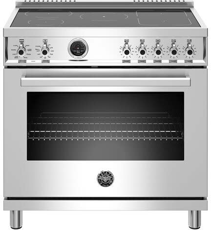 Bertazzoni PROF365INSXT Professional Series 36 Inch Freestanding Induction Range with 5 Element Burners