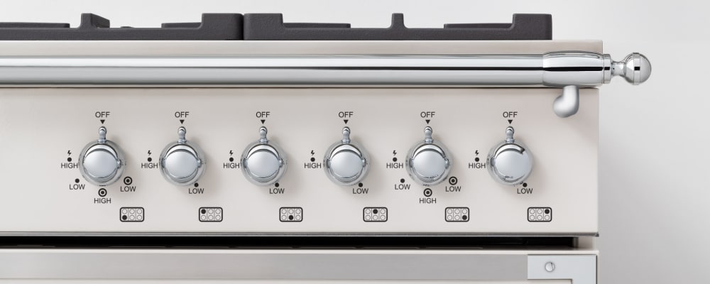 Bertazzoni HERT366DFSXT Heritage Series 36 Inch Dual-Fuel Range with 6 Monobloc Brass Burners
