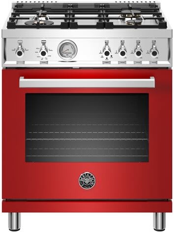 Bertazzoni PROF304GASROT Professional Series 30 Inch Freestanding Gas Range with 4 Sealed Burners
