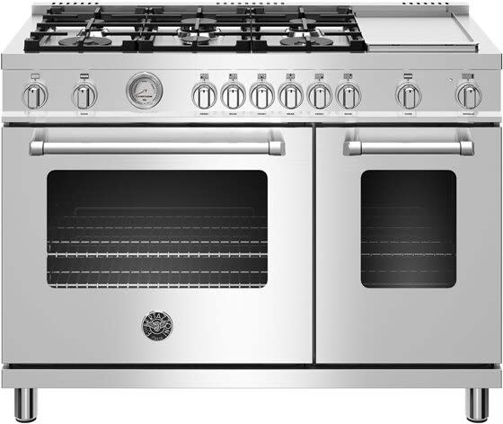 Bertazzoni MAST486GGASXTLP Master Series 48 Inch Freestanding All Gas Range with Liquid Propane Gas