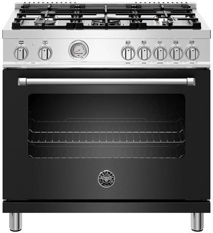 Bertazzoni MAST365DFMNEE Master Series 36 Inch Freestanding Dual Fuel Range with 5 Sealed Burners