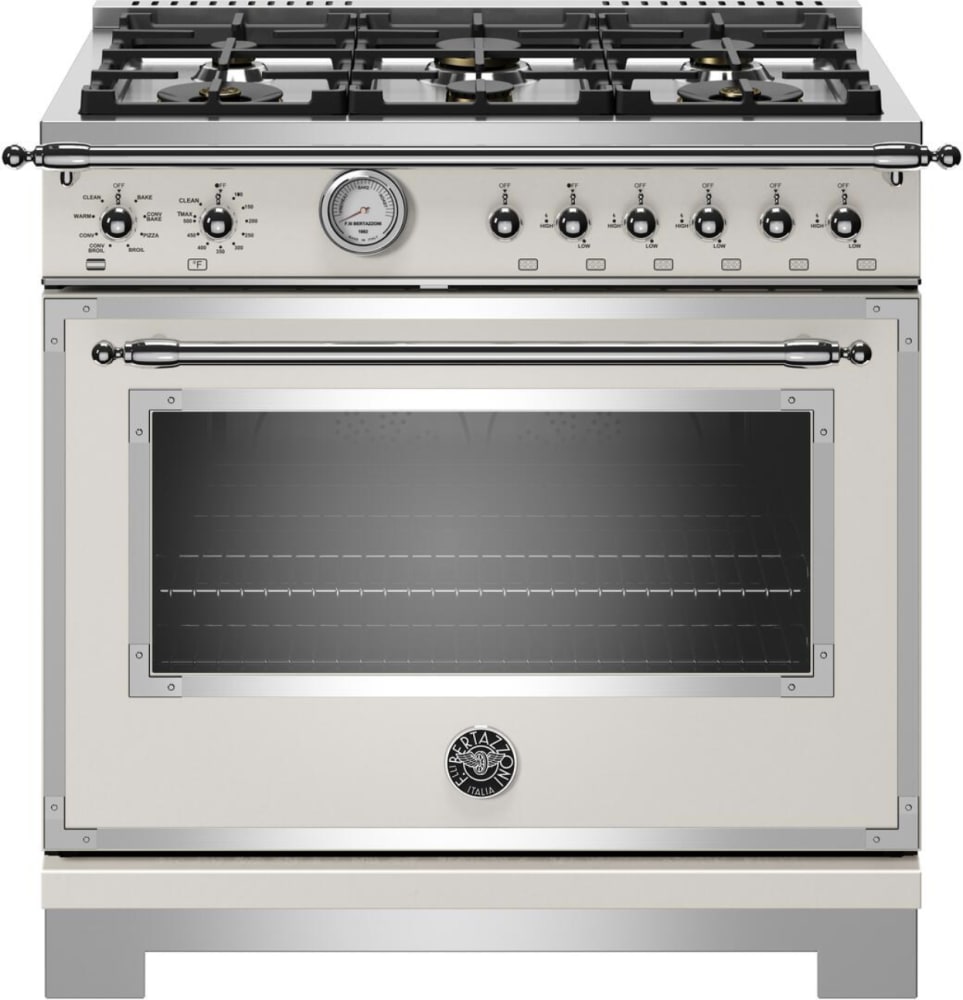 Bertazzoni HERT366GASAVT Heritage Series 36 Inch Freestanding All Gas Range with Natural Gas