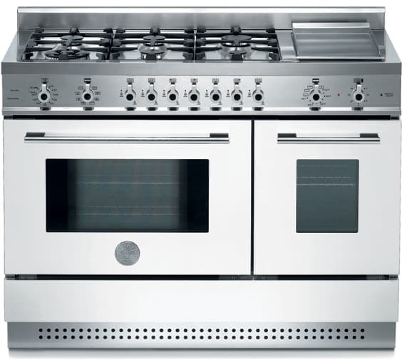 Bertazzoni X486GPIRBI Professional Series 48 Inch Pro-Style Dual-Fuel Range with 6 Sealed Burners