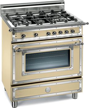 Bertazzoni H304GGVCR Heritage Series 30 Inch Traditional-Style Gas Range with 4 Sealed Burners