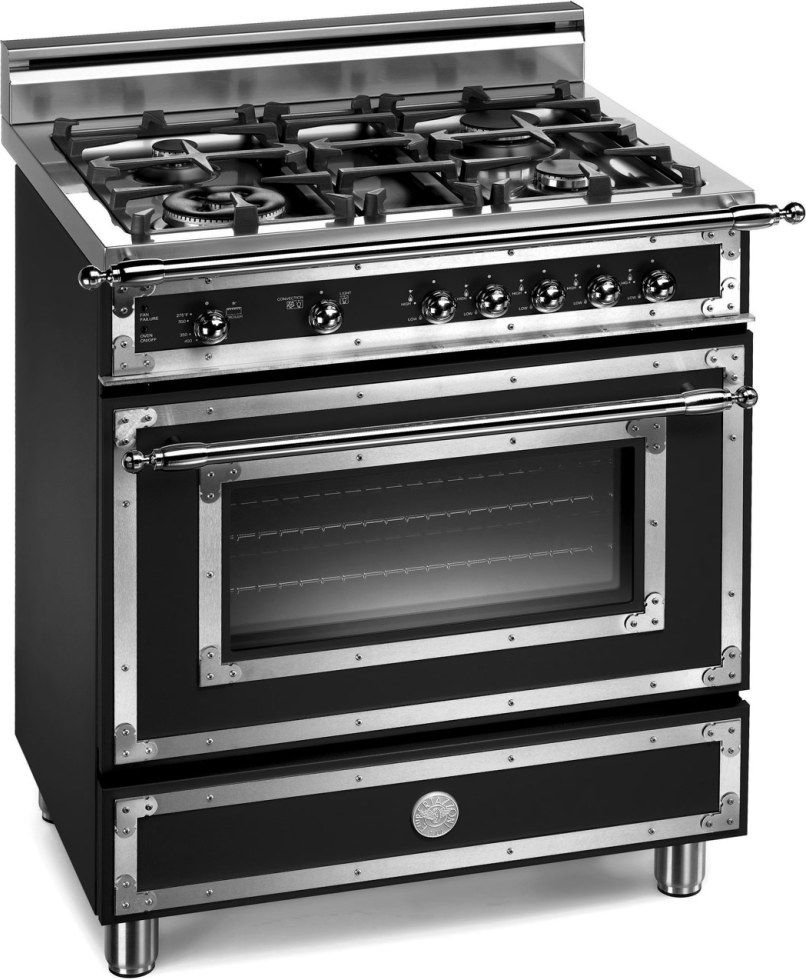 Bertazzoni H304GGVNE02 Heritage Series 30 Inch Traditional-Style Gas Range with 4 Sealed Burners