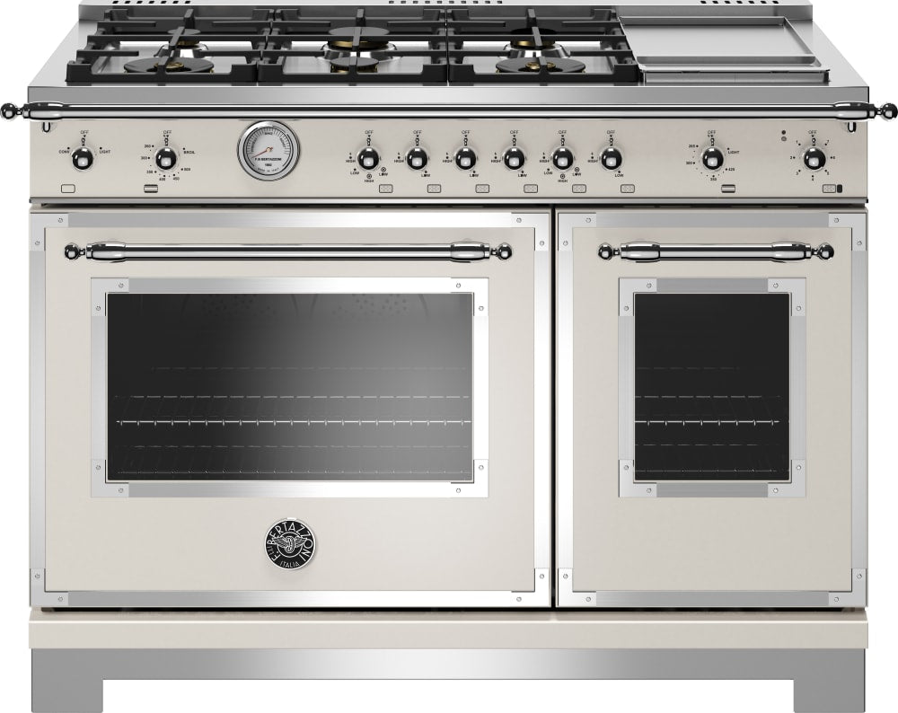 Bertazzoni HERT486GGASAVT Heritage Series 48 Inch Traditional-Style Gas Range with Made in Italy
