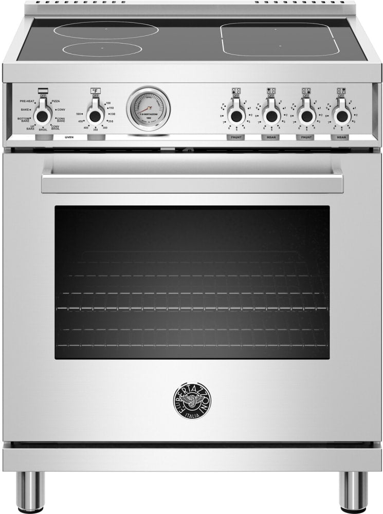 Bertazzoni PROF304INMXE 30 Inch Professional Series Range with 4 Induction Zones
