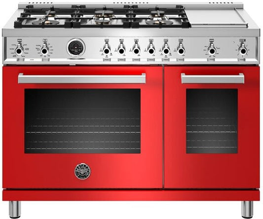 Bertazzoni PROF486GDFSROT Professional Series 48 Inch Freestanding Dual Fuel Range with Natural Gas