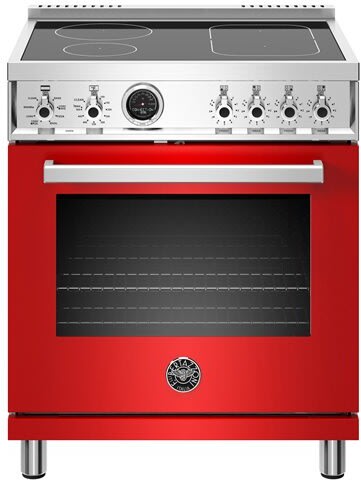 Bertazzoni PROF304INSROT Professional Series 30 Inch Freestanding Induction Range with 4 Heating Zones