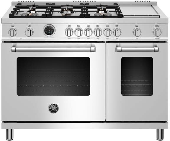 Bertazzoni MAST486GDFSXT Master Series 48 Inch Freestanding Dual Fuel Range with Natural Gas
