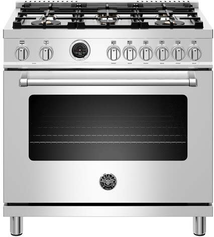 Bertazzoni MAST366DFSXT Master Series 36 Inch Freestanding Dual Fuel Range with 6 Sealed Burners
