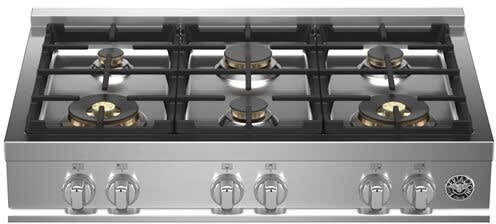 Bertazzoni MAST366RTBXT Master Series 36 Inch Natural Gas Range top with 6 Sealed Burners