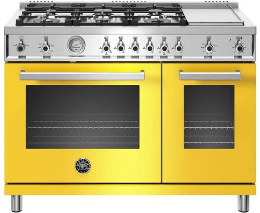 Bertazzoni PROF486GGASGIT Professional Series 48 Inch Freestanding All Gas Range with Natural Gas