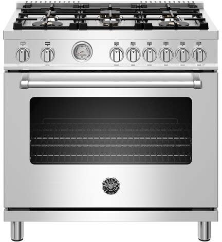 Bertazzoni MAST366GASXT Master Series 36 Inch Freestanding All Gas Range with Natural Gas