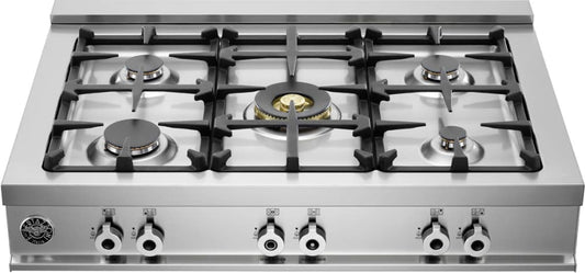 Bertazzoni CB36500X Professional Series 36 Inch Pro-Style Gas Range top with 5 Sealed Burners