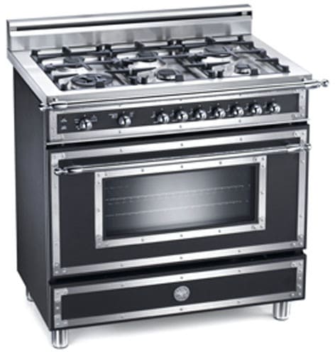 Bertazzoni H366GGVNEFR01 Heritage Series 36 Inch Traditional-Style Gas Range with 6 Sealed Burners