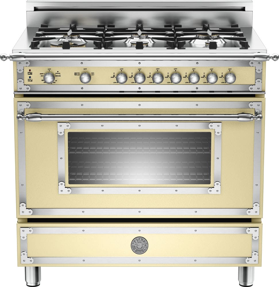 Bertazzoni HER366GASCR Heritage Series 36 Inch Freestanding All Gas Range with Natural Gas