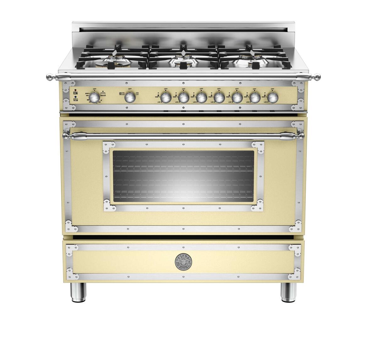 Bertazzoni HER366GASCR01 Heritage Series 36 Inch Traditional-Style Gas Range with 6 Sealed Brass Burners