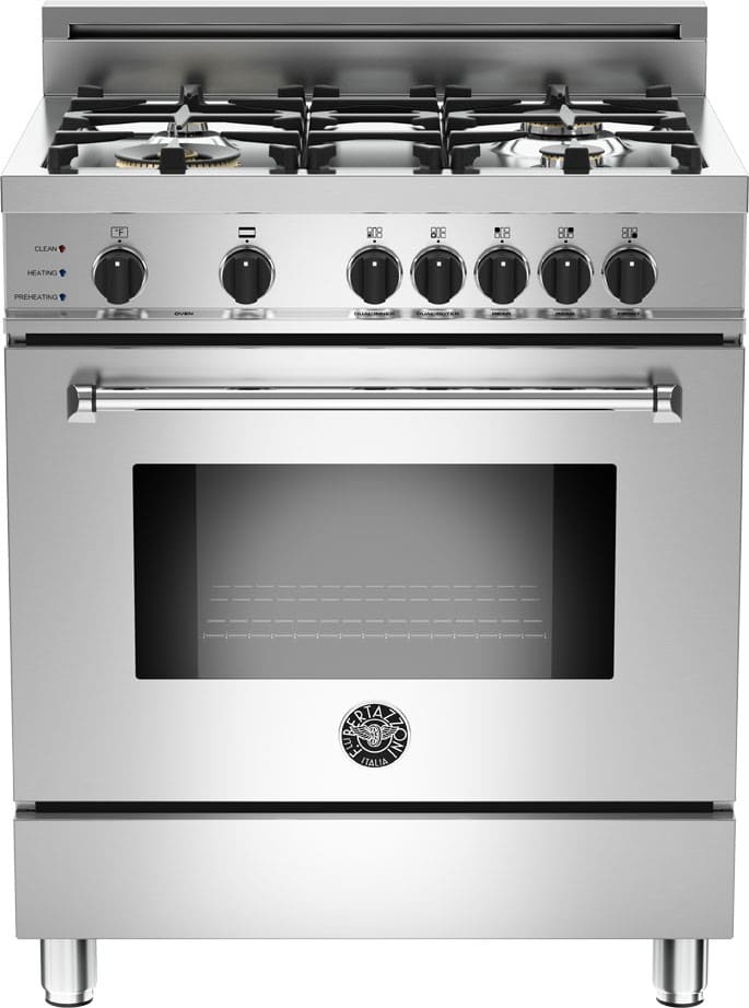 Bertazzoni MAS304DFSXT Master Series 30 Inch Freestanding Dual Fuel Range with Natural Gas