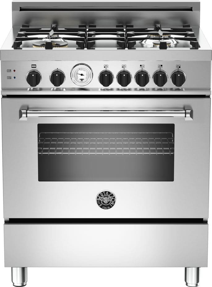 Bertazzoni MAS304GASXT01 Master Series 30 Inch Pro-Style Gas Range with 4 Sealed Brass Burners