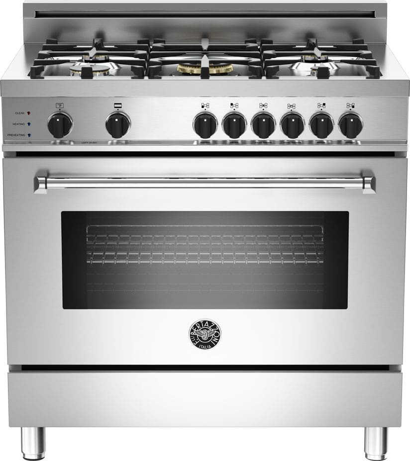 Bertazzoni MAS365DFSXT Master Series 36 Inch Freestanding Dual Fuel Range with Sealed Convection Oven