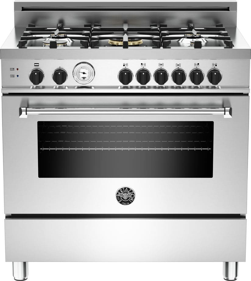 Bertazzoni MAS365GASXTLP01 Master Series 36 Inch Pro-Style Gas Range with 5 Sealed Brass Burners