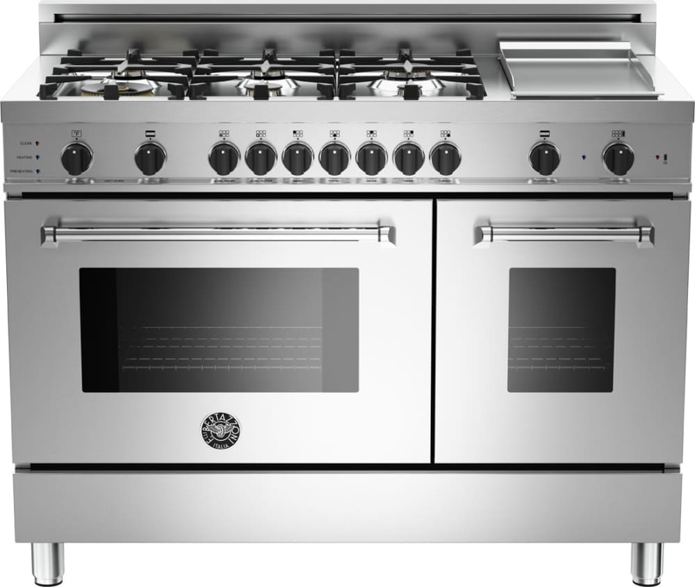 Bertazzoni MAS486GDFSXT Master Series 48 Inch Pro-Style Dual Fuel Range with 6 Sealed Brass Burners