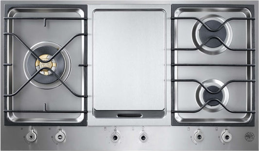 Bertazzoni PM3630GX Professional Series 36 Inch Segmented Gas Cooktop with 3 Sealed Burners