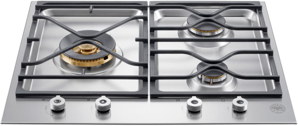 Bertazzoni PMB24300X Professional Series 24 Inch Gas Cooktop with 3 Sealed Brass Burners