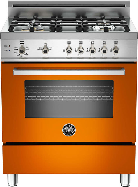 Bertazzoni PRO304GASARFR01 Professional Series 30 Inch Pro-Style Gas Range with 3.6 cu. ft. Convection Oven