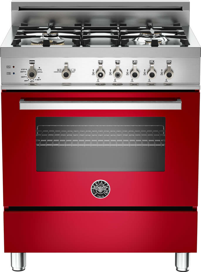 Bertazzoni PRO304GASRO Professional Series 30 Inch Pro-Style Gas Range with 3.6 cu. ft. Convection Oven