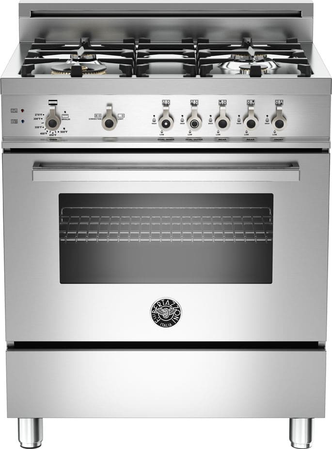 Bertazzoni PRO304GASXLPFR Professional Series 30 Inch Pro-Style Gas Range with 3.6 cu. ft. Convection Oven