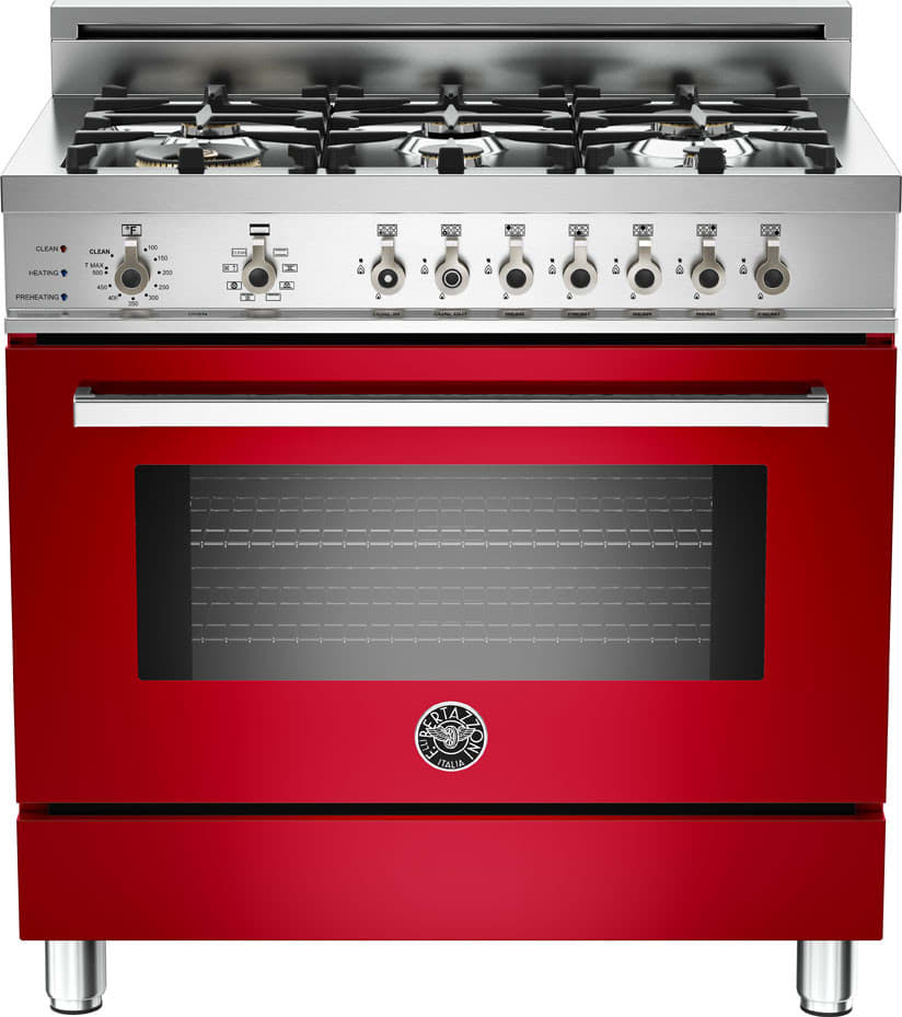 Bertazzoni PRO366DFSRO Professional Series 36 Inch Freestanding Dual Fuel Range with Natural Gas