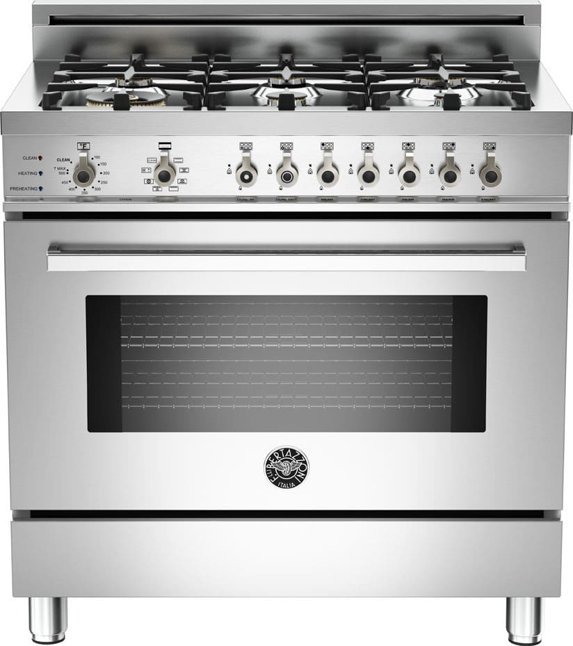 Bertazzoni PRO366DFSX Professional Series 36 Inch Freestanding Dual Fuel Range with Natural Gas