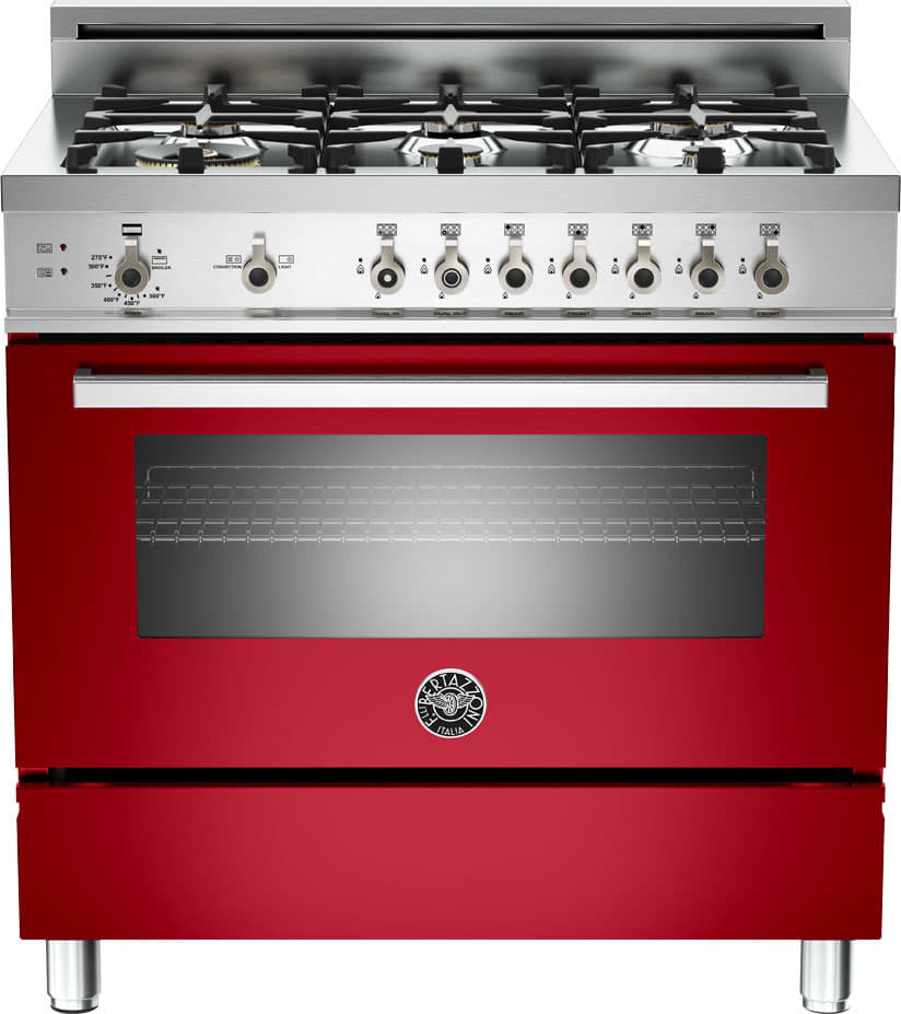 Bertazzoni PRO366GASRO Professional Series 36 Inch Pro-Style Gas Range with 4.4 cu. ft. Convection Oven