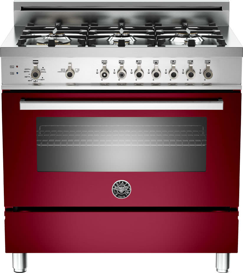 Bertazzoni PRO366GASVI/01 Professional Series 36 Inch Pro-Style Gas Range with 4.4 cu. ft. Convection Oven