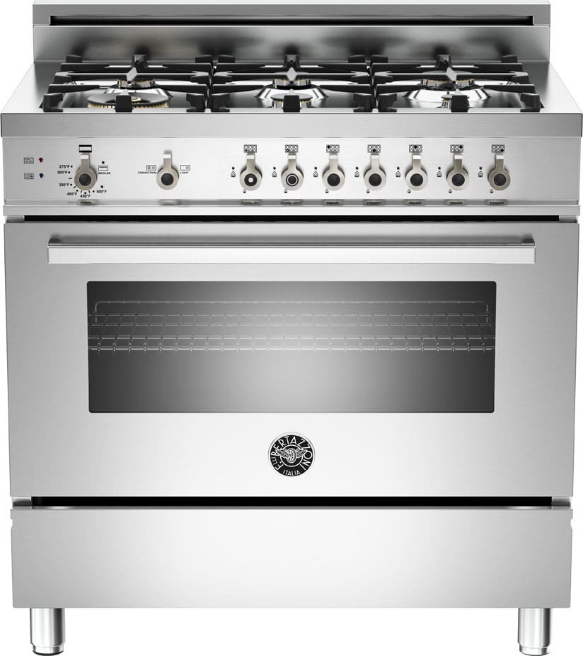 Bertazzoni PRO366GASXLP Professional Series 36 Inch Pro-Style Gas Range with 4.4 cu. ft. Convection Oven