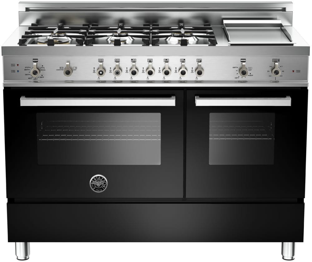 Bertazzoni PRO486GGASNE01 Professional Series 48 Inch Pro-Style Gas Range with 6 Sealed Brass Burners