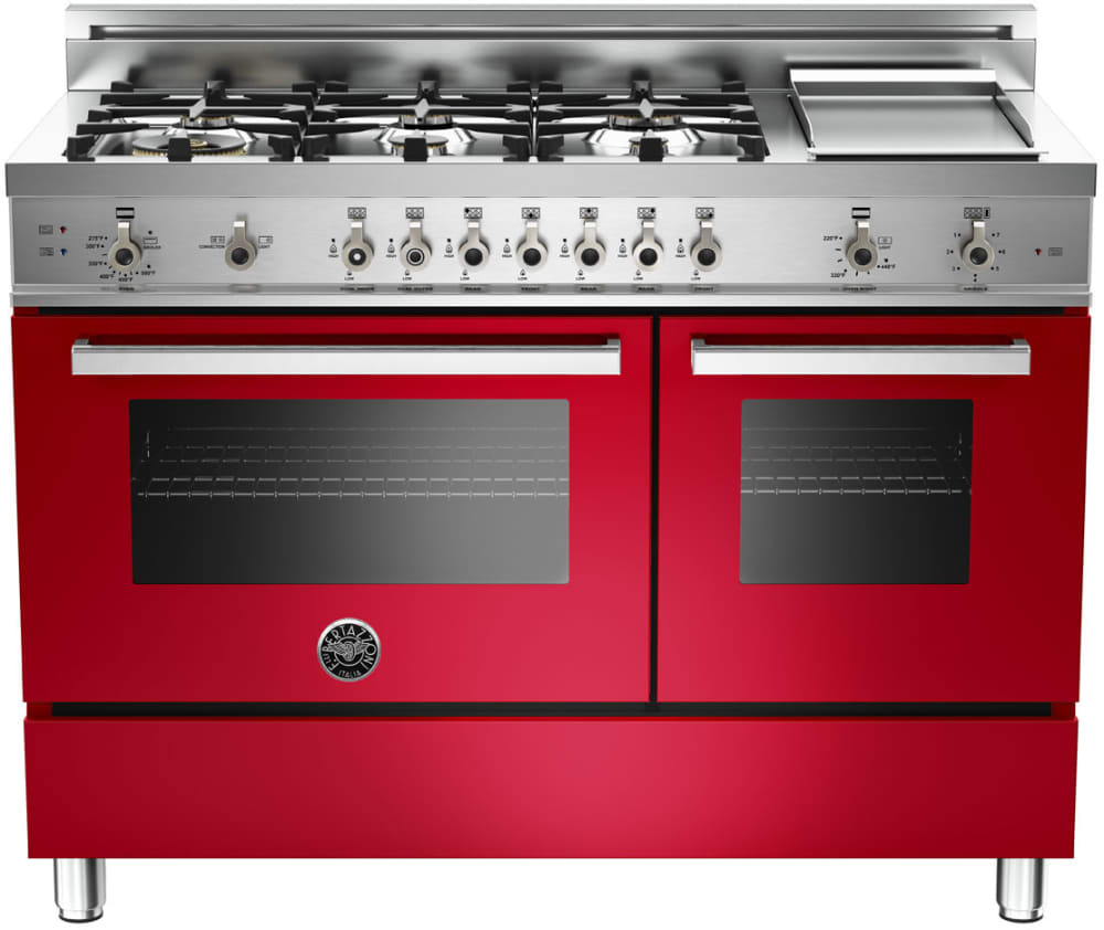 Bertazzoni PRO486GGASRO Professional Series 48 Inch Pro-Style Gas Range with 6 Sealed Brass Burners