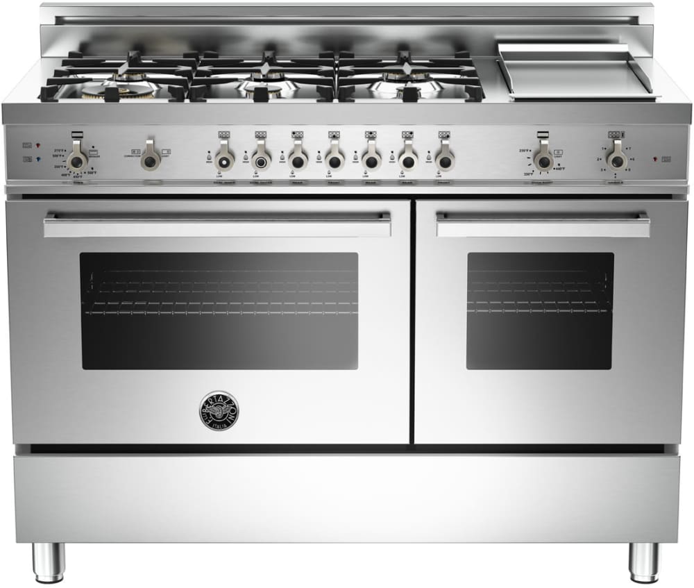 Bertazzoni PRO486GGASXLP01 Professional Series 48 Inch Pro-Style Gas Range with 6 Sealed Brass Burners