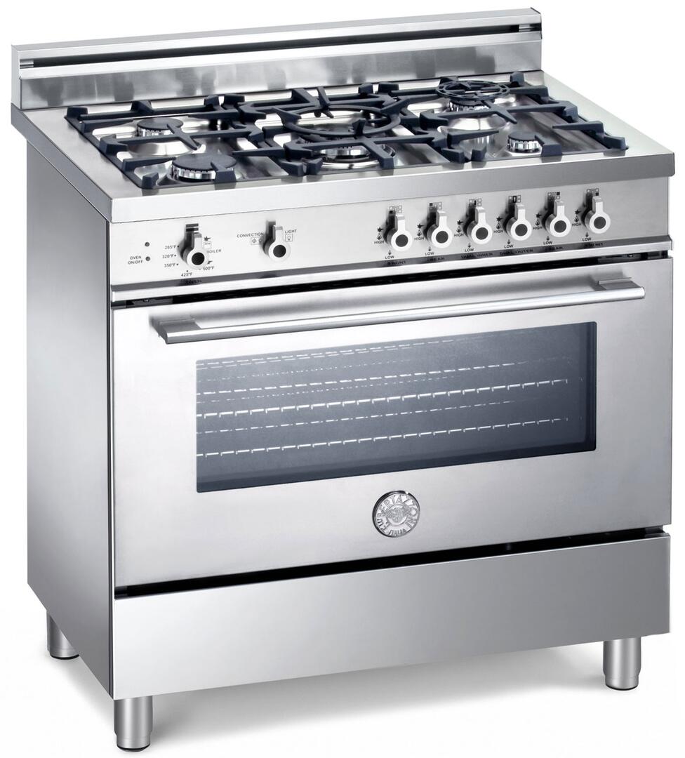 Bertazzoni X365PIR Professional Series X365PIR 36" Pro-Style Dual Fuel Range with 5 Sealed Burners