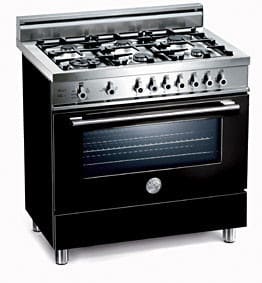 Bertazzoni X365PIRNE Professional Series 36 Inch Pro-Style Dual-Fuel Range with 5 Sealed Burners