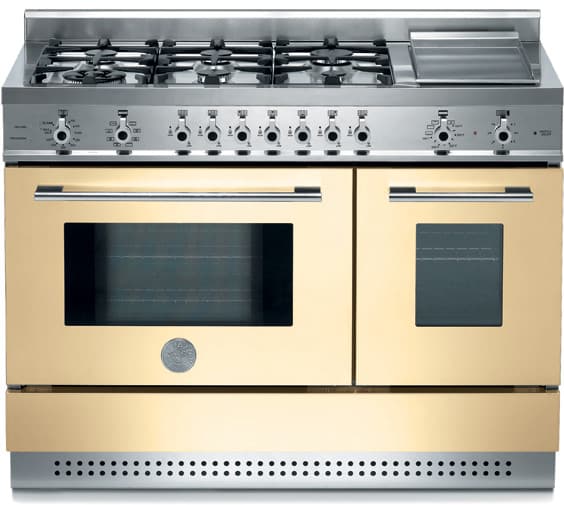 Bertazzoni X486GPIRCR Professional Series 48 Inch Pro-Style Dual-Fuel Range with 6 Sealed Burners