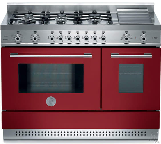 Bertazzoni X486GPIRVI Professional Series 48 Inch Pro-Style Dual-Fuel Range with 6 Sealed Burners